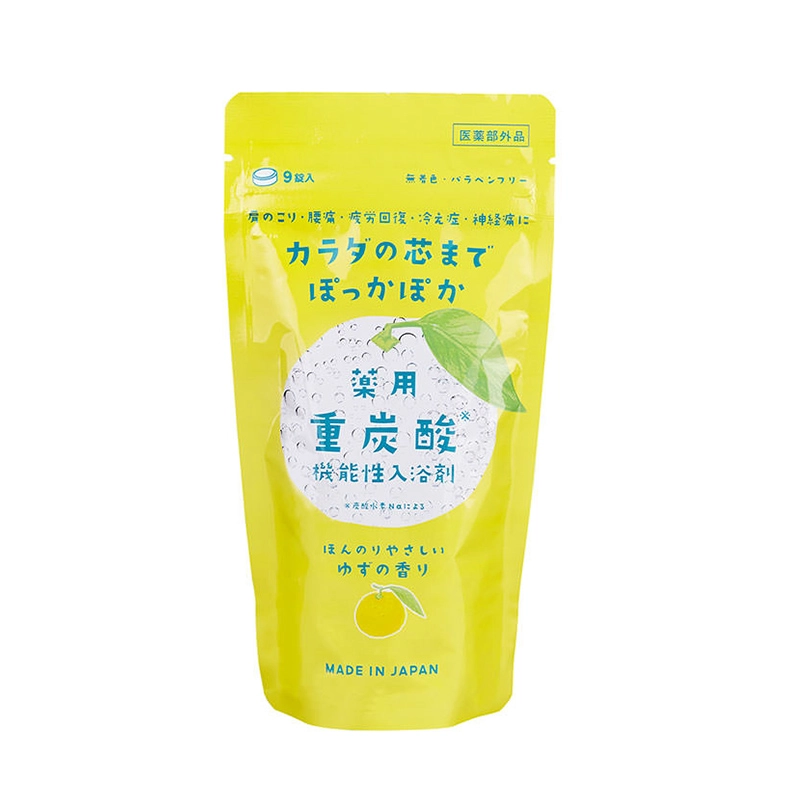 【医薬部外品】 ゆずRC 薬用入浴剤（重炭酸）〔ノボピンタブ7(ゆずの香り)〕　15g×9錠