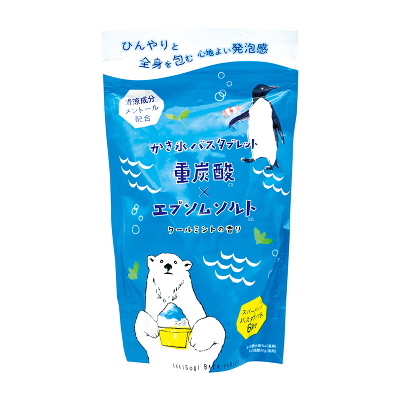 かき氷バスタブレット　重炭酸×エプソムソルト〔WカキゴオリタブレットC〕　40g×6錠