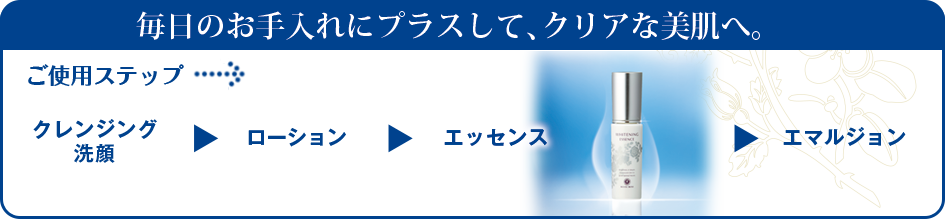 毎日のお手入れにプラスして、クリアな美肌へ。