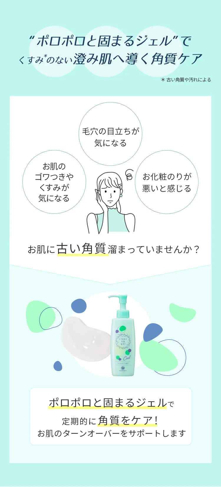 ポロッ!キュッ！つるっ！で くすみのない晴れ渡る、澄んだ素肌へ