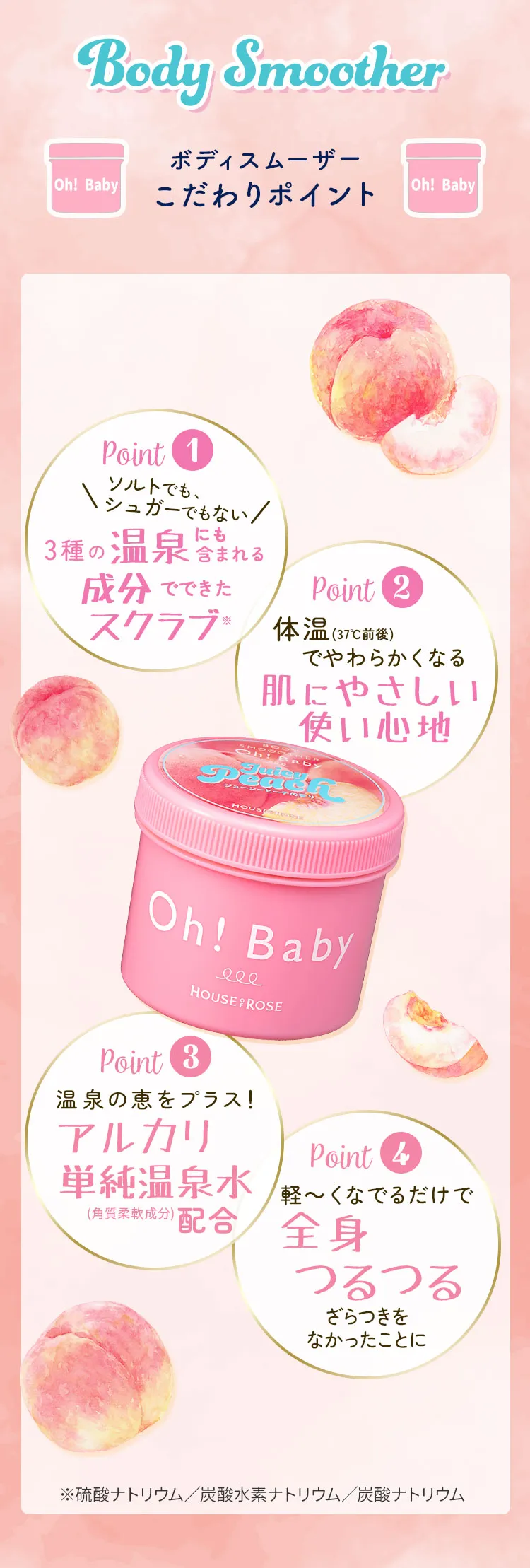 ジューシーピーチの香り スムーザー特長