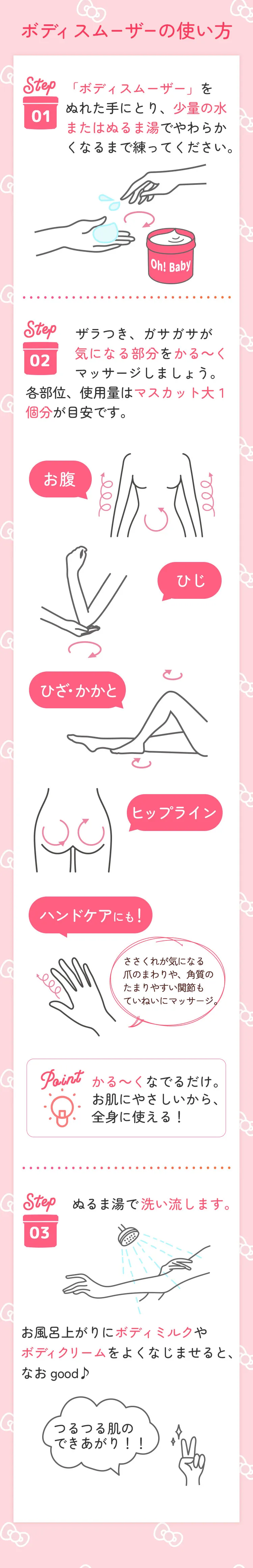 つるつる肌の作り方