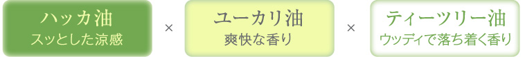 ハッカ油 ユーカリ油 ティーツリー油