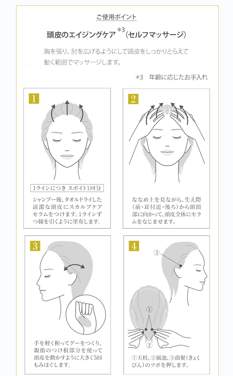 美しい髪のための4ステップ ステップ4-1_スカルプケア セラム