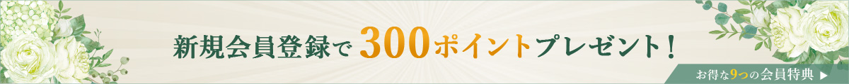 新規会員登録で300ポイント プレゼント9つ会員特典